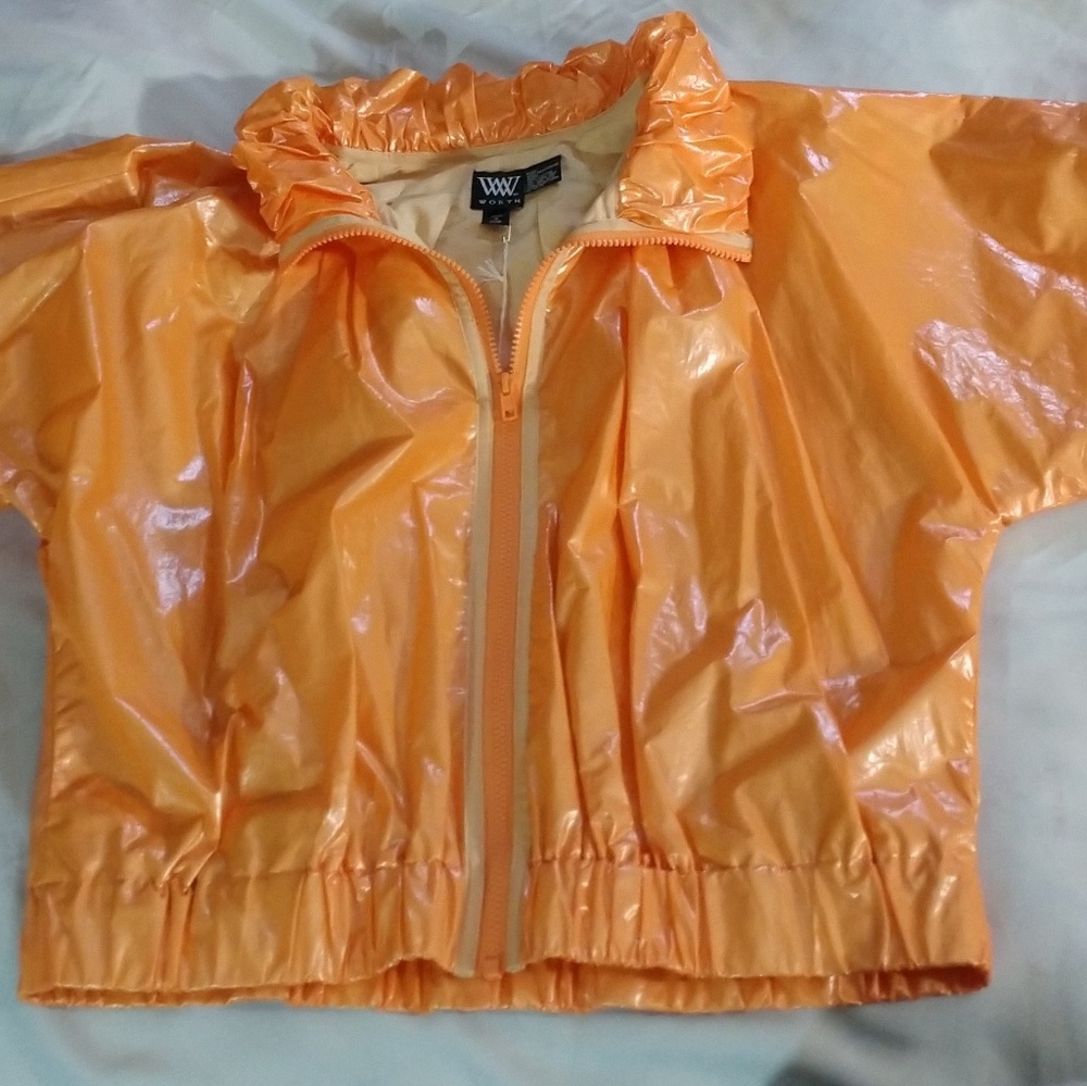 Worth Creamsicle Pearl Orange Pouf Jacket